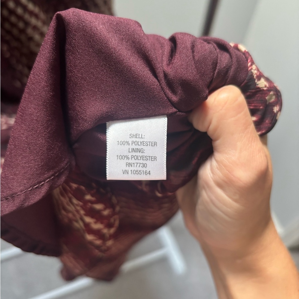 Converse Burgundy Abstract Ruffle Dress - Picture 6 of 6
